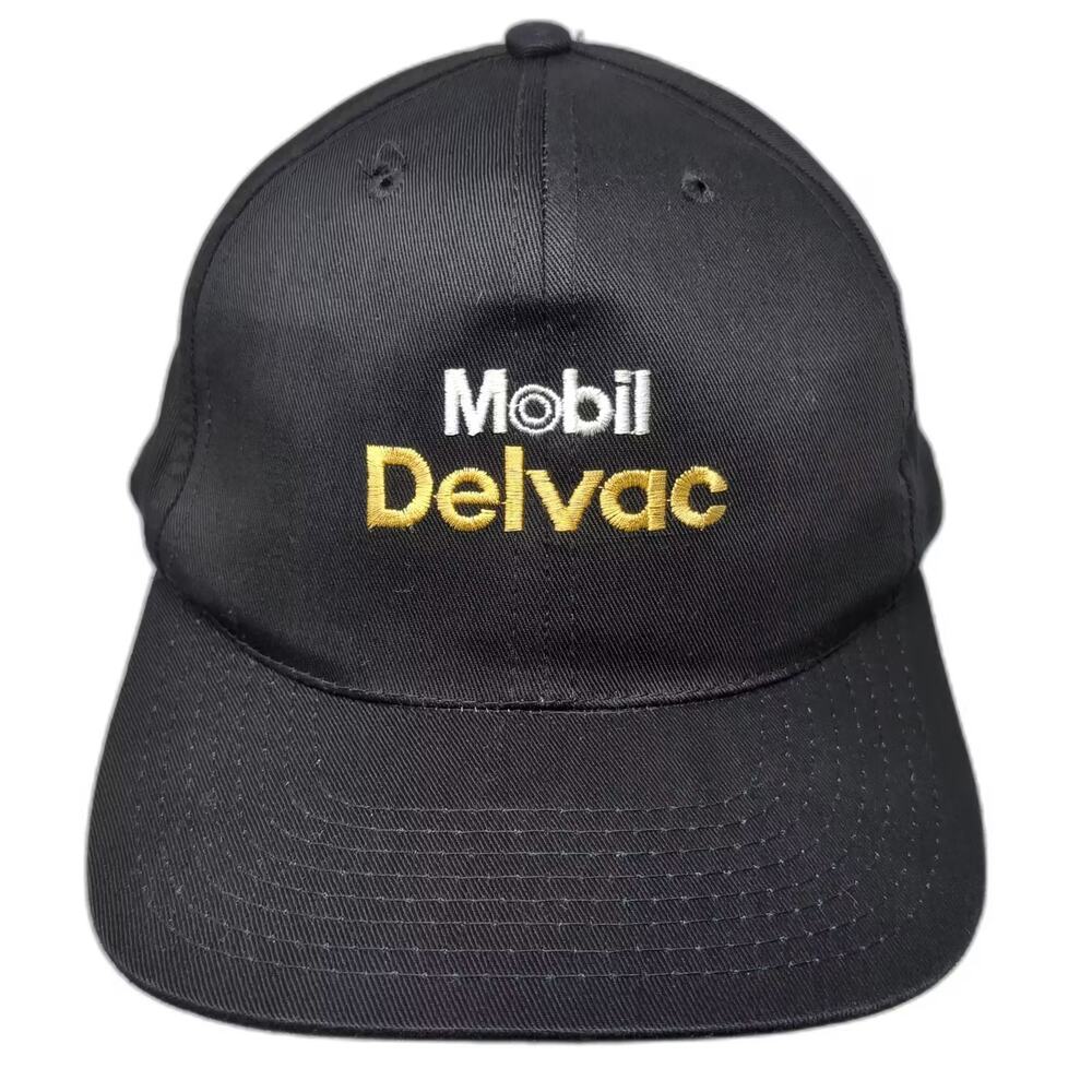 Osterman Mobil Delvac Baseball Cap Hat Black Yellow OS Snapback Embroidered